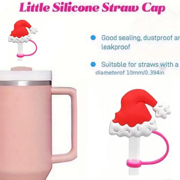 Santa Hat Straw Topper/Cover, NEW, Merry Christmas - Picture 5 of 8